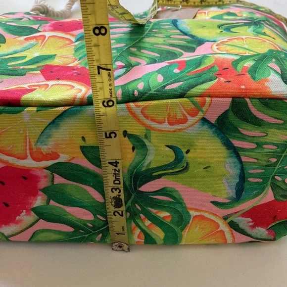 Jumbo Multi Color Tropical Fruit Beach Tote - Picture 11 of 11